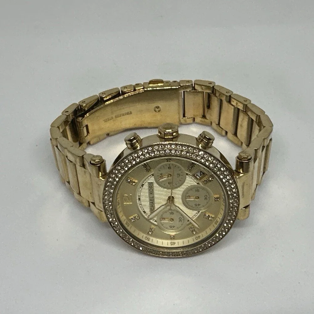 Michael Kors Parker MK5354 Women Gold Stainless Steel Analog Quartz Watch HME551